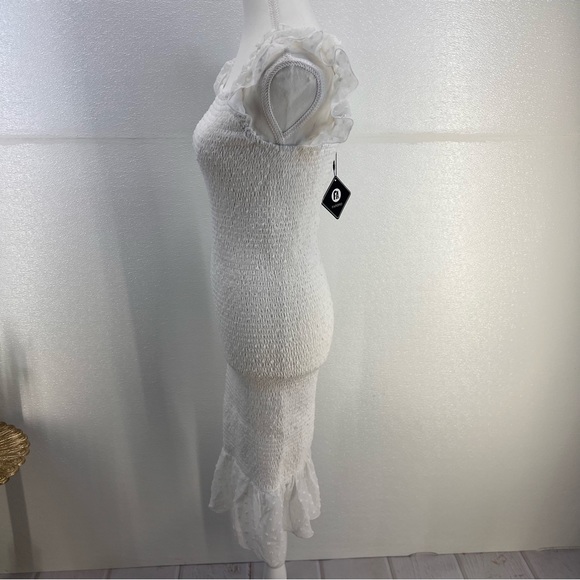 NWT Midi Dresses for Women - Backless Dress Square Neck Stretchy Ruched Fabric S - Picture 10 of 17